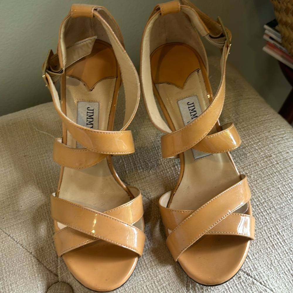 Jimmy Choo Lottie Crisscross beige heels